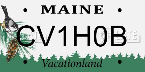 CV1H0B Maine License Plate