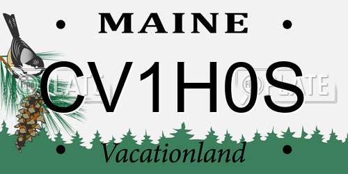 CV1H0S Maine License Plate