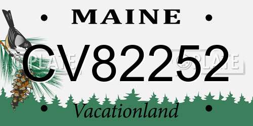 CV82252 Maine License Plate