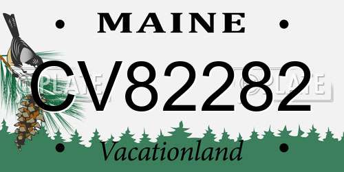CV82282 Maine License Plate