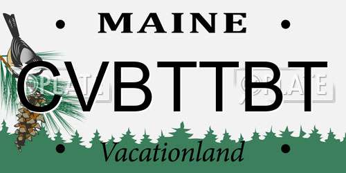 CVBTTBT Maine License Plate