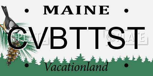 CVBTTST Maine License Plate