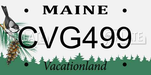 CVG499 Maine License Plate