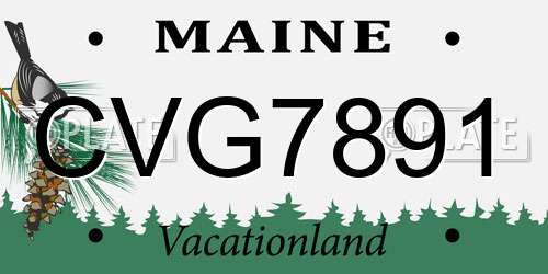 CVG7891 Maine License Plate