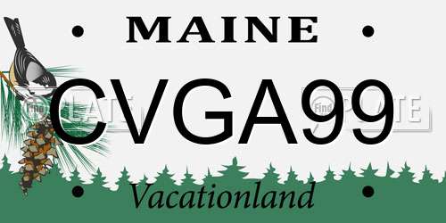 CVGA99 Maine License Plate