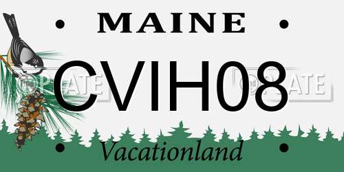 CVIH08 Maine License Plate