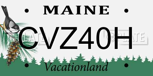 CVZ40H Maine License Plate