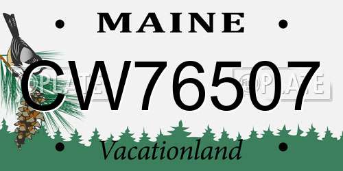 CW76507 Maine License Plate