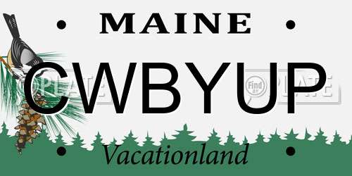 CWBYUP Maine License Plate