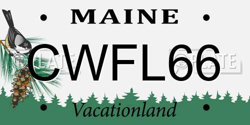 CWFL66 Maine License Plate