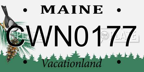 CWN0177 Maine License Plate