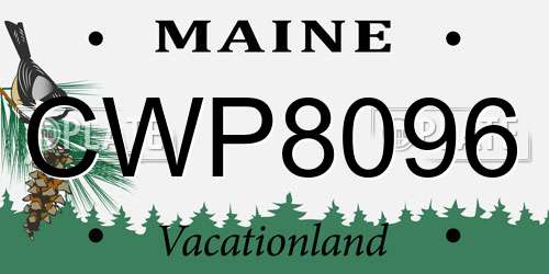 CWP8096 Maine License Plate
