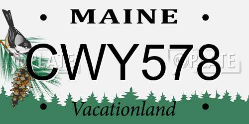 CWY578 Maine License Plate