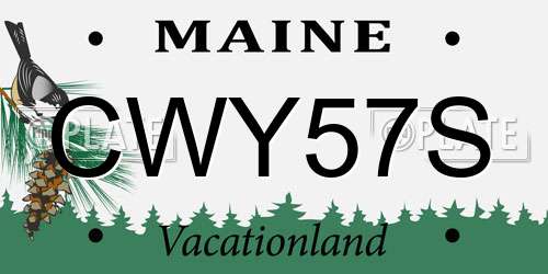 CWY57S Maine License Plate