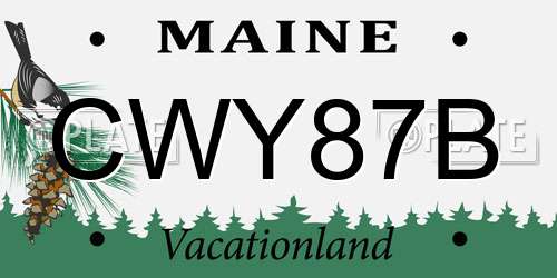 CWY87B Maine License Plate