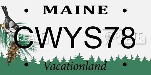 CWYS78 Maine License Plate
