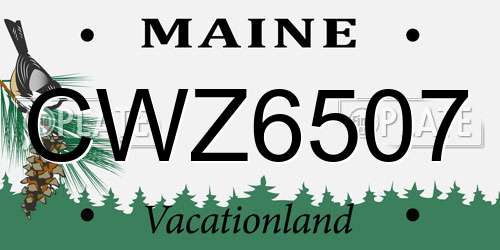 CWZ6507 Maine License Plate