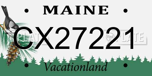 CX27221 Maine License Plate