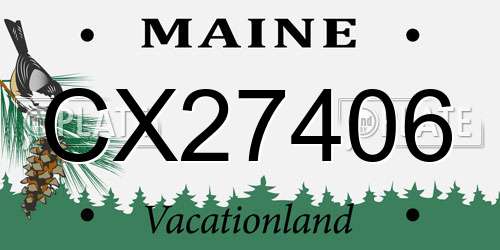 CX27406 Maine License Plate