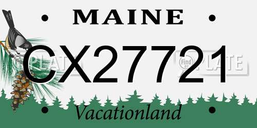 CX27721 Maine License Plate