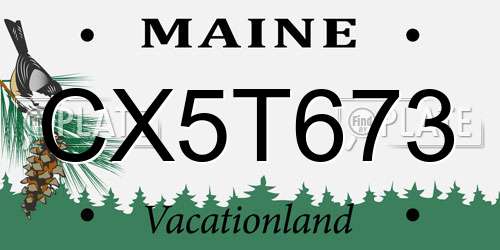 CX5T673 Maine License Plate