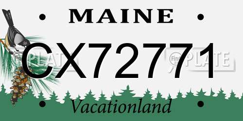 CX72771 Maine License Plate