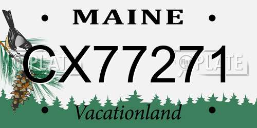 CX77271 Maine License Plate
