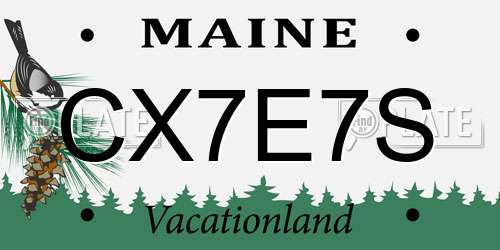 CX7E7S Maine License Plate