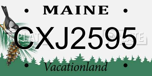 CXJ2595 Maine License Plate