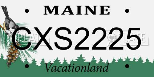 CXS2225 Maine License Plate