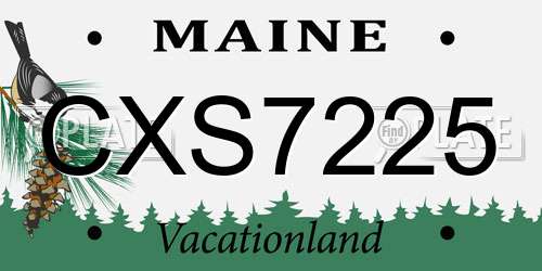 CXS7225 Maine License Plate