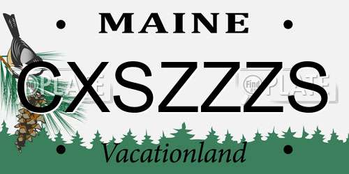 CXSZZZS Maine License Plate