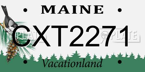 CXT2271 Maine License Plate