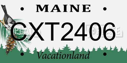 CXT2406 Maine License Plate