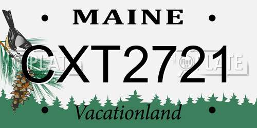 CXT2721 Maine License Plate