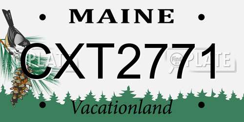 CXT2771 Maine License Plate