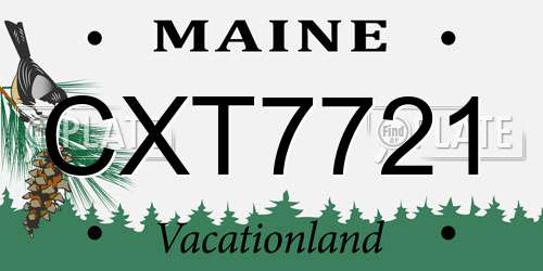 CXT7721 Maine License Plate
