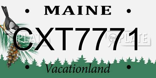 CXT7771 Maine License Plate