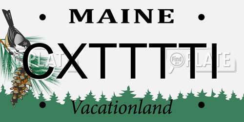 CXTTTTI Maine License Plate