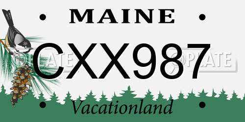 CXX987 Maine License Plate