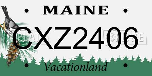 CXZ2406 Maine License Plate