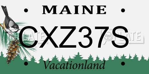 CXZ37S Maine License Plate