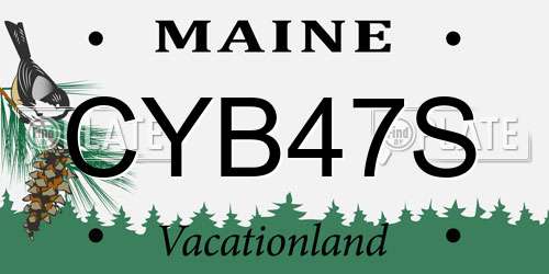 CYB47S Maine License Plate