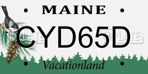 CYD65D Maine License Plate