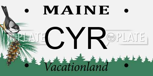 CYR Maine License Plate