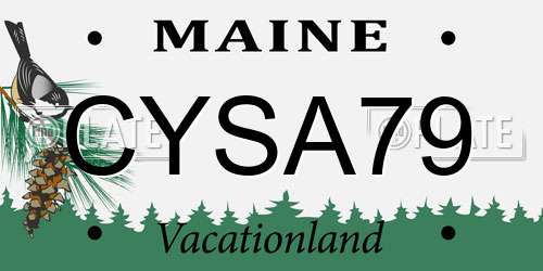 CYSA79 Maine License Plate