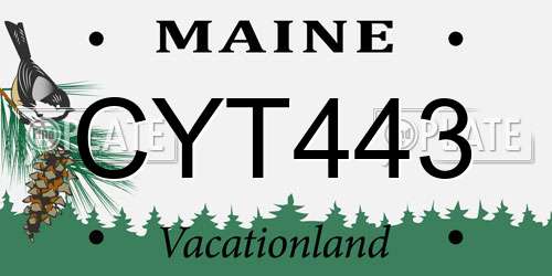 CYT443 Maine License Plate