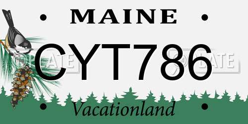 CYT786 Maine License Plate