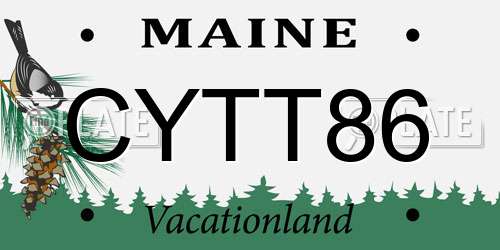 CYTT86 Maine License Plate