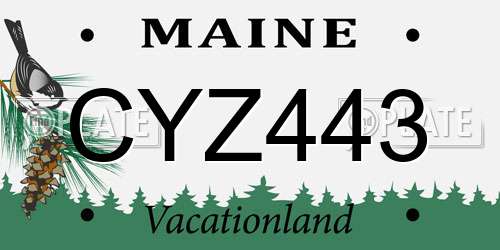 CYZ443 Maine License Plate